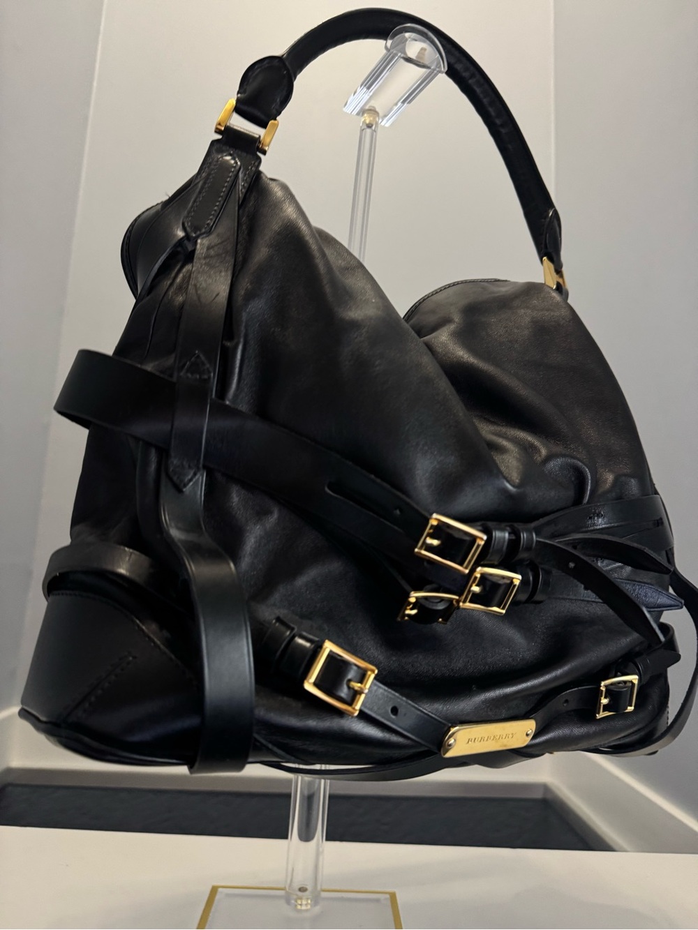 Burberry black leather tote shoulder bag - Picture 8 of 16
